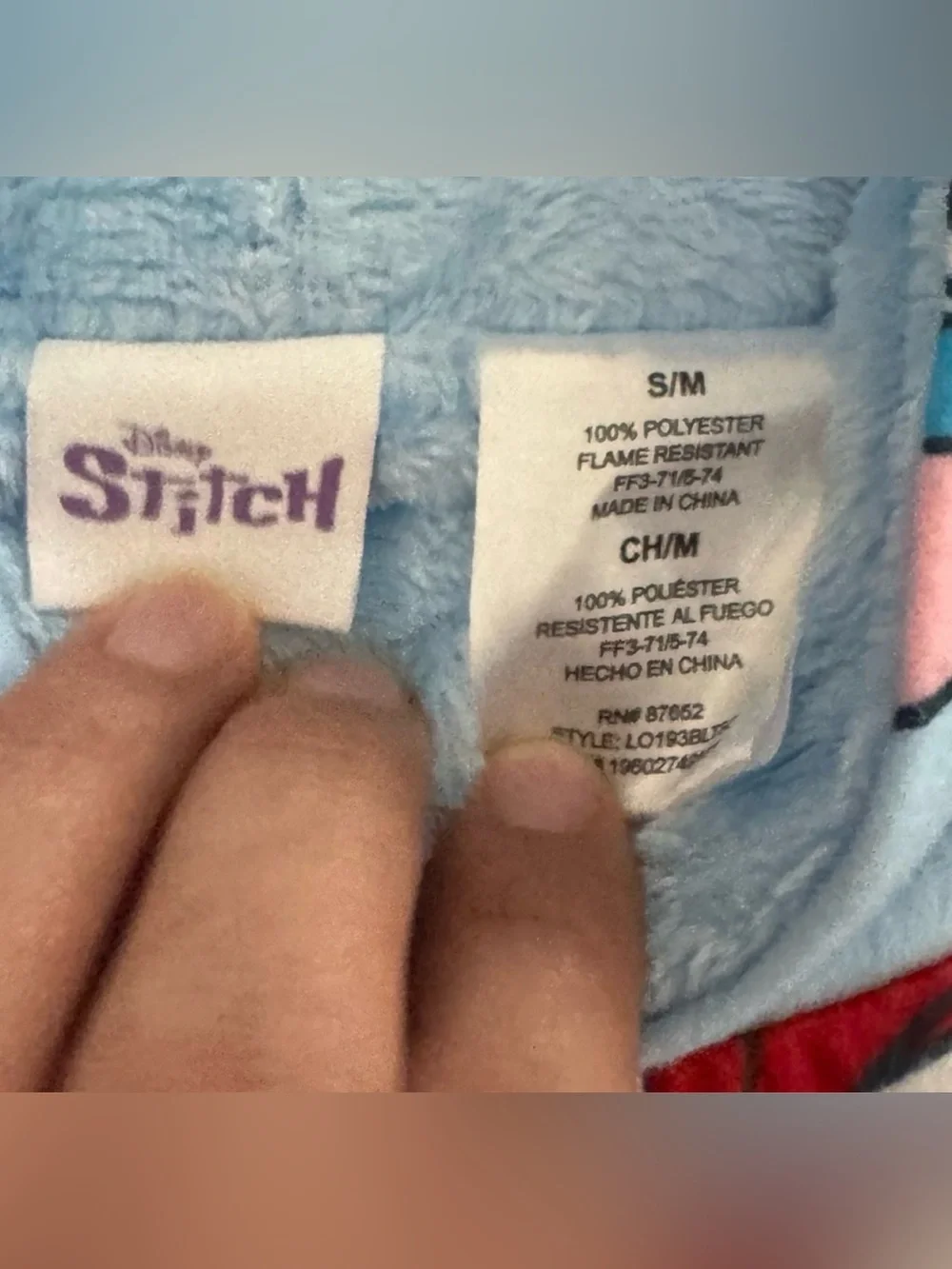 Disney Stitch Wearable Blanket Hoodie S/M Blue Fleece Christmas Loungewear